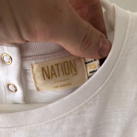 Nation LTD. Women's Top XS Radhika Bold Shoulder Top in Optic White NWT's $143 - Picture 4 of 10